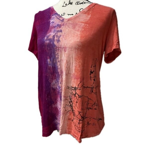 Y2K ART OF CLOTH T-SHIRT HAND DYED SHIRT MADE IN USA Sz S HIPPIE GROOVE - Picture 3 of 16